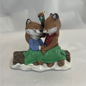 Hallmark 2001 Our First Christmas Together Fox Christmas Ornament